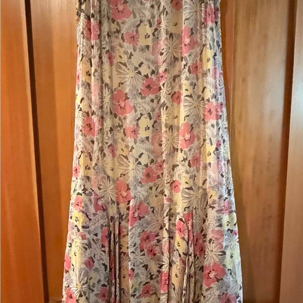 Ralph Lauren Double RL Cream and Pink Tiered Maxi Dress size 1 (small) - Picture 6 of 8